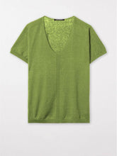 Luisa Cerano Knitwear Luisa Cerano Blended Linen V Necked Jumper 138909/5071 0385 izzi-of-baslow
