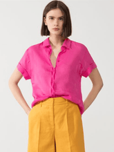 Luisa Cerano Tops 8/34 Luisa Cerano Short Sleeve Ramie Blouse Hot Pink 238324/3270 izzi-of-baslow