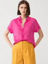 Luisa Cerano Tops 8/34 Luisa Cerano Short Sleeve Ramie Blouse Hot Pink 238324/3270 izzi-of-baslow