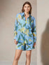 Luisa Cerano Tops Luisa Cerano Blue Floral Print Ramie Shirt 258457 3363 2403 izzi-of-baslow
