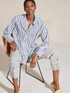 Luisa Cerano Tops Luisa Cerano Blue Jacquard Stripe Shirt 258417 3352 1002 izzi-of-baslow