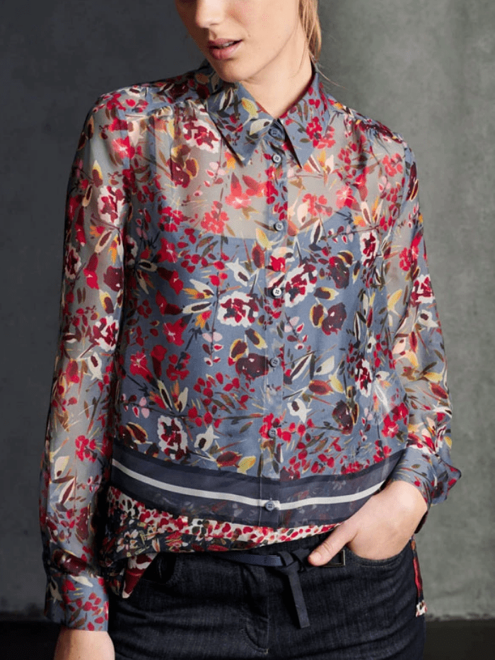 Luisa Cerano Tops Luisa Cerano Silk Floral Print Blouse 248355/3282 izzi-of-baslow