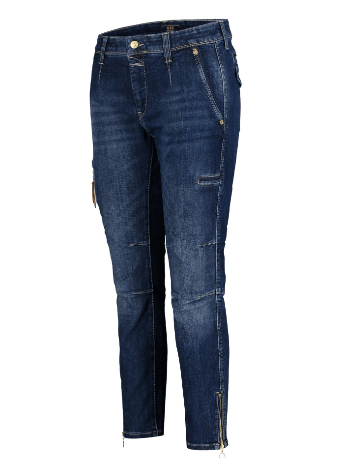 Mac Jeans Jeans Mac RICH Cargo Denim Dark Washed Blue Jeans 2377 0389 D824 izzi-of-baslow