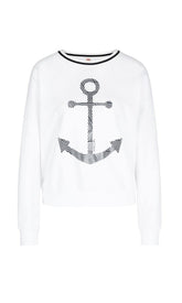 Marc Cain Additions Tops Marc Cain Additions Nautical White Sweatshirt NA 44.04 J14 izzi-of-baslow