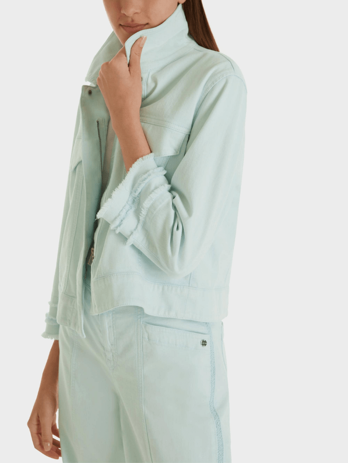 Marc Cain Collections Coats and Jackets Marc Cain Collections Soft Turquoise Denim Jacket SC 31.63 D69 COL 300 izzi-of-baslow