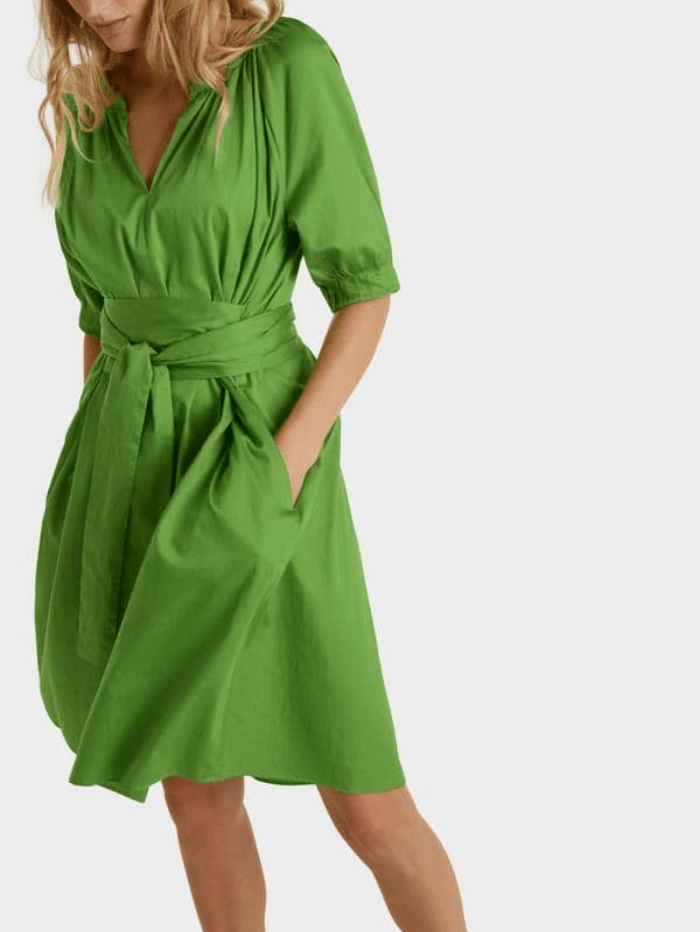 Marc Cain Collections Green Wrap Dress SC 21.31 W35 COL 527 Izzi of Baslow Marc Cain Collections Green Wrap Dress SC 21.31 W35 COL 527 Izzi of Baslow