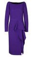 Marc Cain Collections Dresses Marc Cain Collections Purple Elegant Dress with Flounce Iris 741 PC 21.41 W71 741 izzi-of-baslow