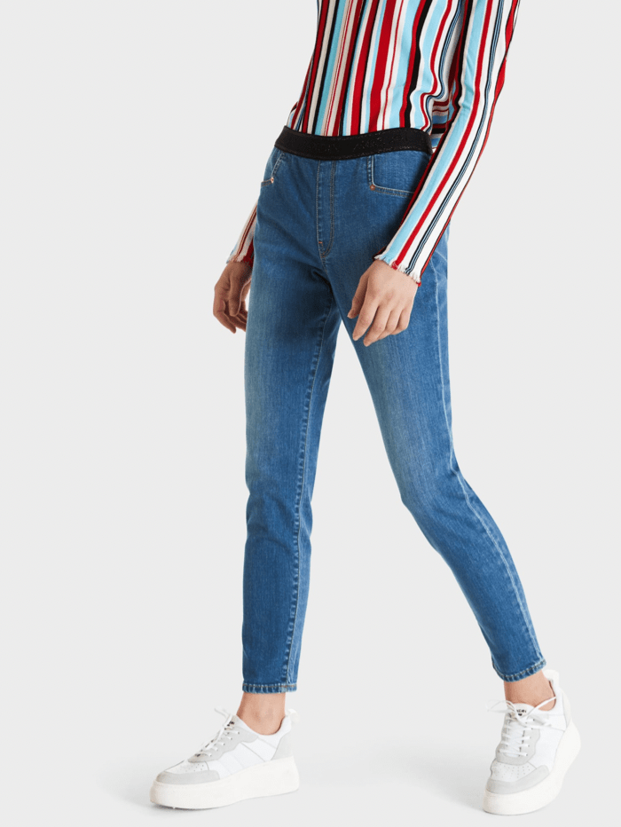Elasticated online denim jeans