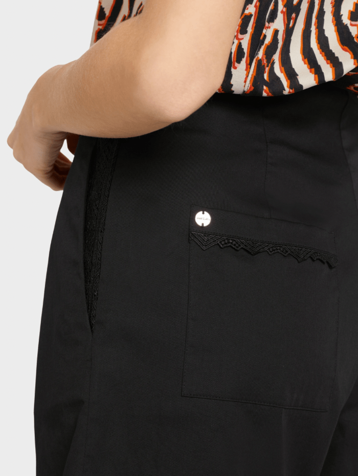 Marc Cain Collections Shorts Marc Cain Collections Lace Trim Black Shorts UC 83.06 W87 COL 900 izzi-of-baslow
