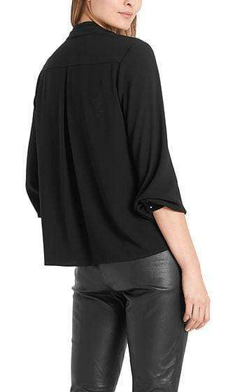 Marc Cain Collections Tops Marc Cain Collections Flowing Bow Neck Blouse Black PC 51.15 W01 900 izzi-of-baslow