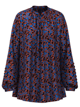 Marc Cain Collections Tops Marc Cain Collections Flowing Satin Printed Blouse RC 51.06 W75 COL 488 izzi-of-baslow