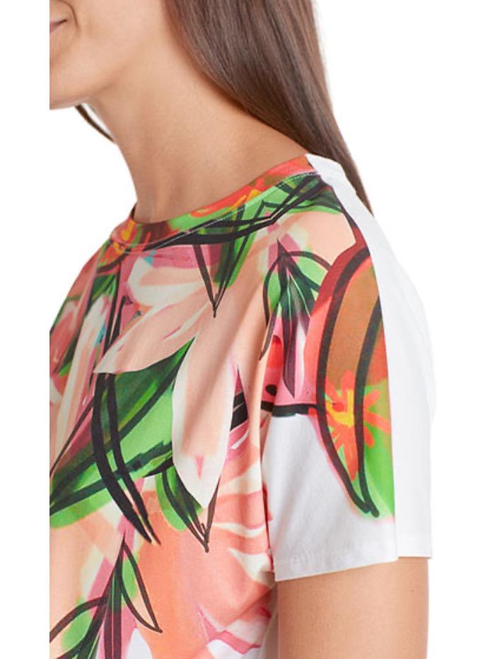 Marc Cain Collections Tops Marc Cain Collections Pretty Printed T Shirt with gathered side QC 48.12 J86 224 Y izzi-of-baslow