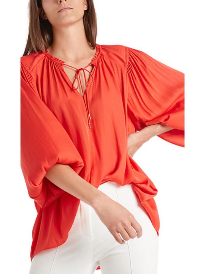 Marc Cain Collections Tops Marc Cain Collections Vibrant Orange Blouse QC 51.10 W19 224 Y izzi-of-baslow