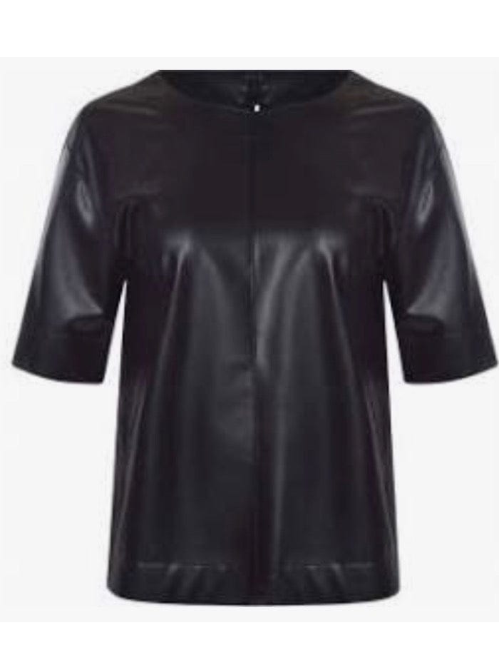 Marc Cain Collections Tops Marc Cain S Collections Vegan Nappa Leather Top Black SC 48.36 J78 COL 900 izzi-of-baslow