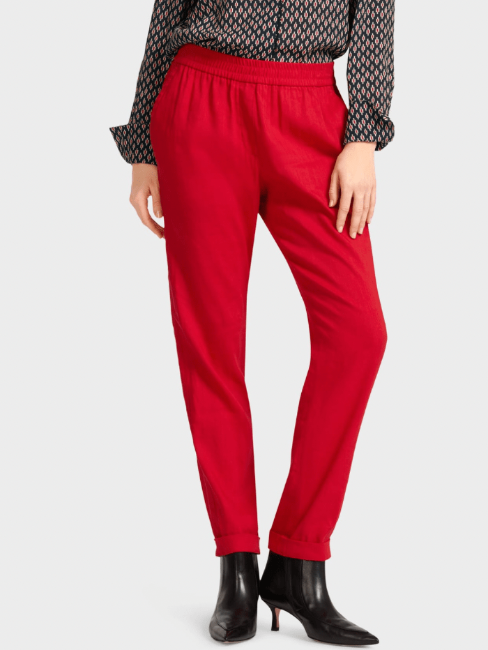 Marc Cain Collections Trousers Marc Cain Collections Red Linen Blend Trousers UC 81.59 W47 COL 273 izzi-of-baslow