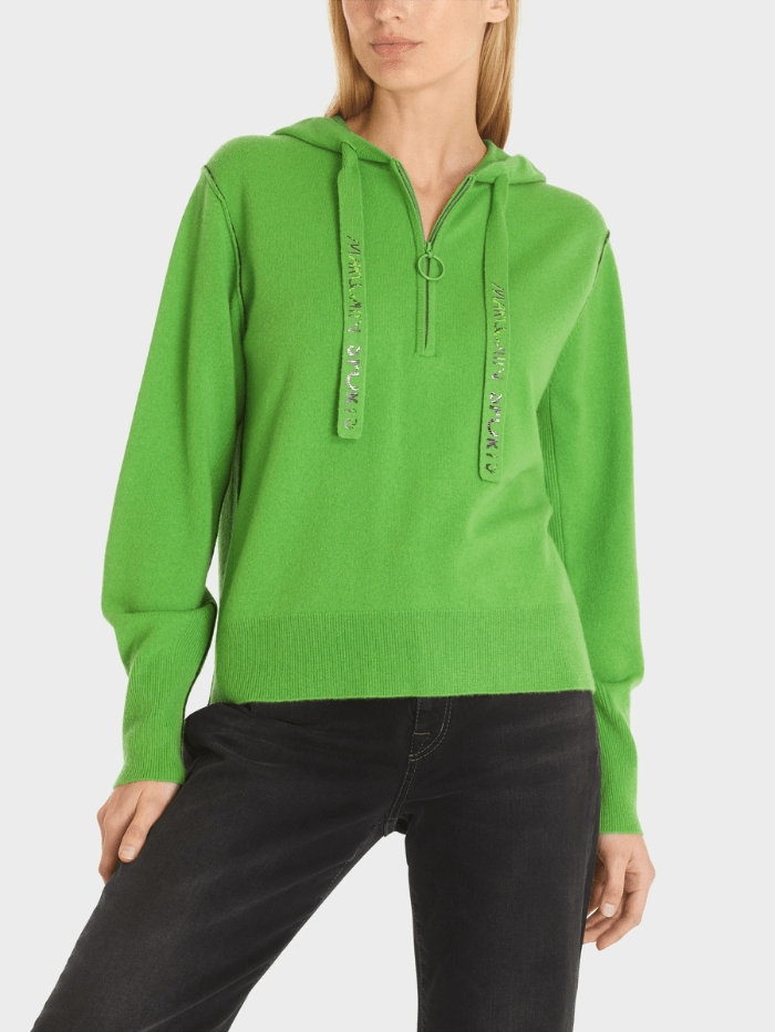 Marc Cain Sports Knitwear Marc Cain Sports Green Zip Hoodie TS 41.38 M81 COL 530 izzi-of-baslow