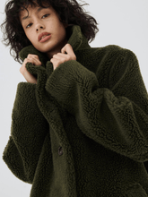 Marella Coats and Jackets Marella CORINNE Olive Green Teddy Coat 34560227 002 izzi-of-baslow