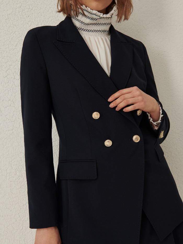 Marella Coats and Jackets Marella TARANTO Navy Blazer 30460618 001 izzi-of-baslow