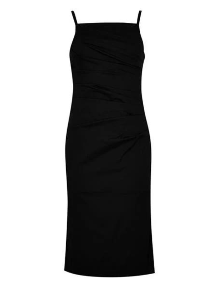 Marella Dresses Marella FILING Ruched Black Dress 23322135322 003 izzi-of-baslow