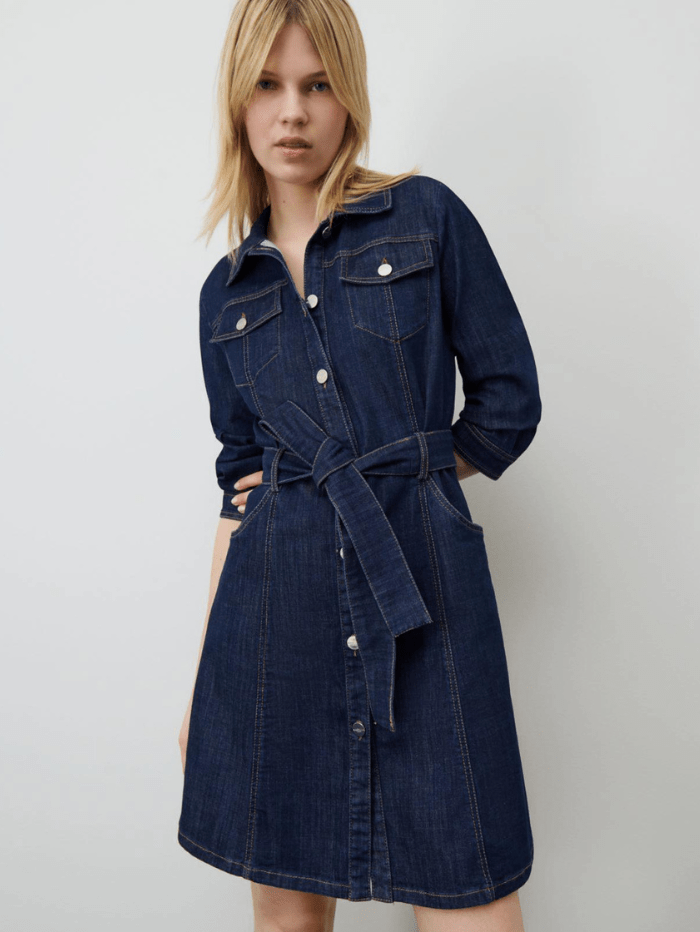 Marella Dresses Marella VANNA Denim Blue Belted Dress 311613282 003 izzi-of-baslow