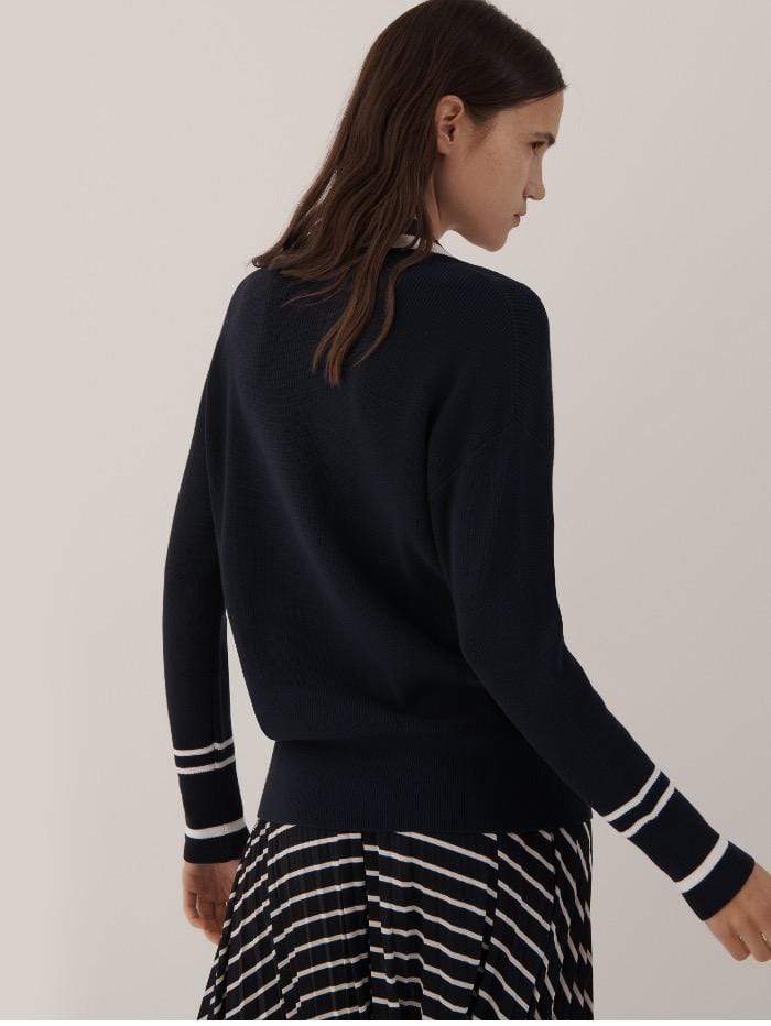 Marella Knitwear Marella NIGER Navy V-Neck Jumper 33611314 izzi-of-baslow