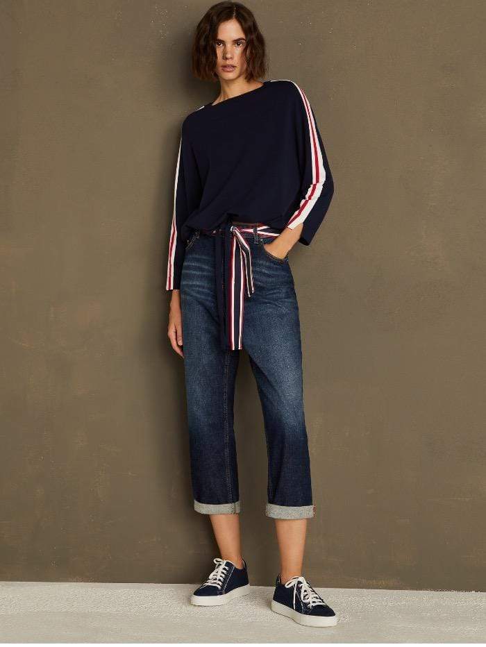 Marella Knitwear Marella PESCARA Drawstring Navy Jumper 33612114 izzi-of-baslow