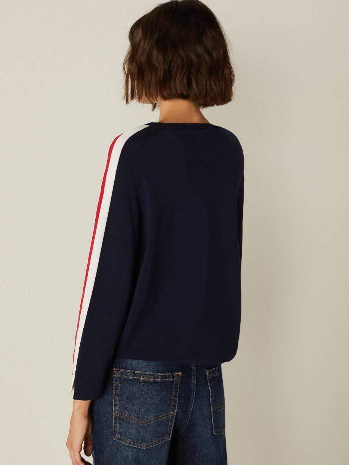 Marella Knitwear Marella PESCARA Drawstring Navy Jumper 33612114 izzi-of-baslow