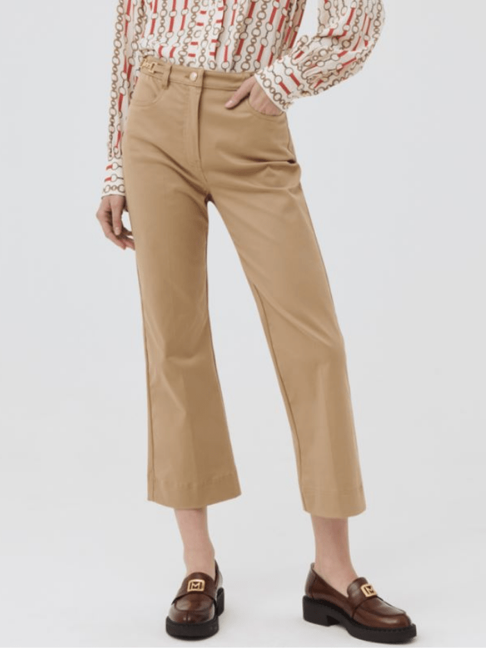 Marella Trousers Marella DIVA Camel Cropped Trousers 31311121 001 izzi-of-baslow