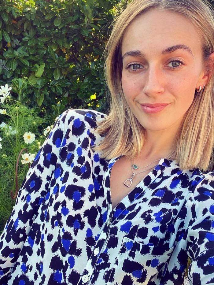Mercy Delta Tops Mercy Delta Stanford Woven Leopard Lapis Blouse izzi-of-baslow