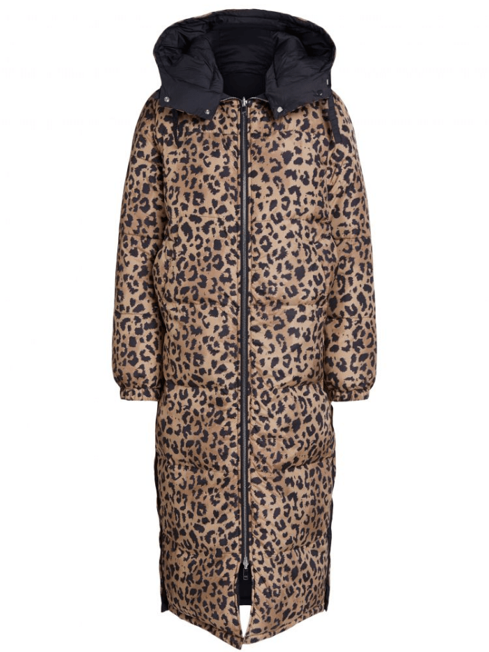 Oui Coats and Jackets Oui Long Quilted Coat Animal Print Reversible 74137 0997 izzi-of-baslow