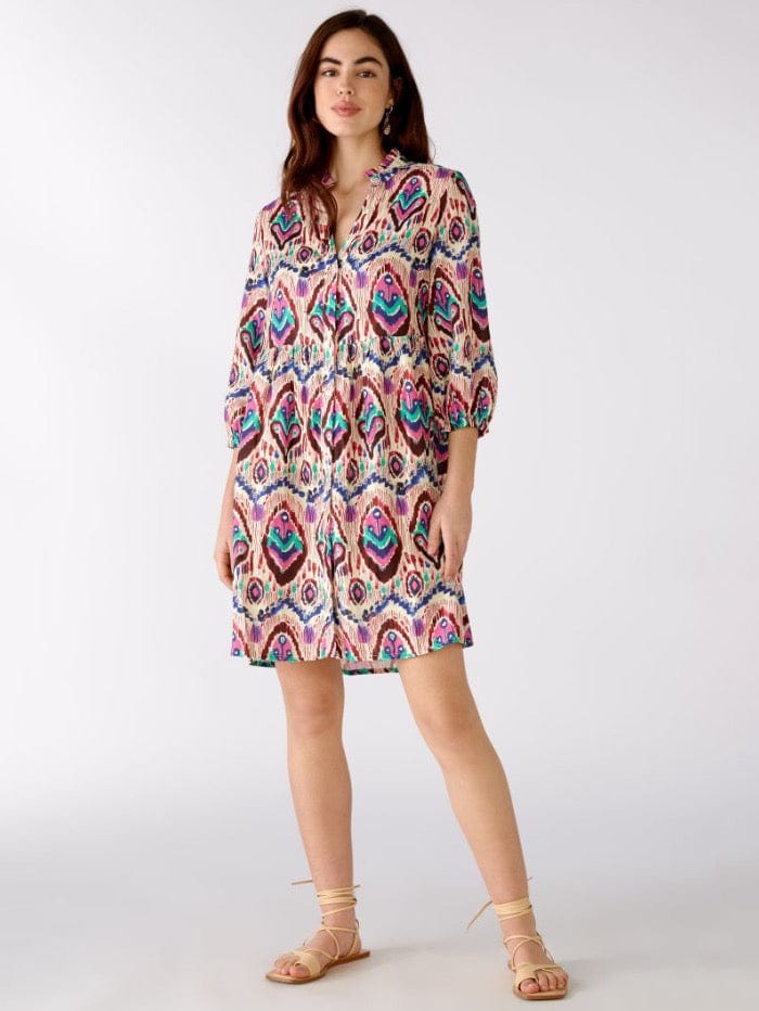 Oui Dresses Oui Printed Linen Dress 75998 0333 izzi-of-baslow