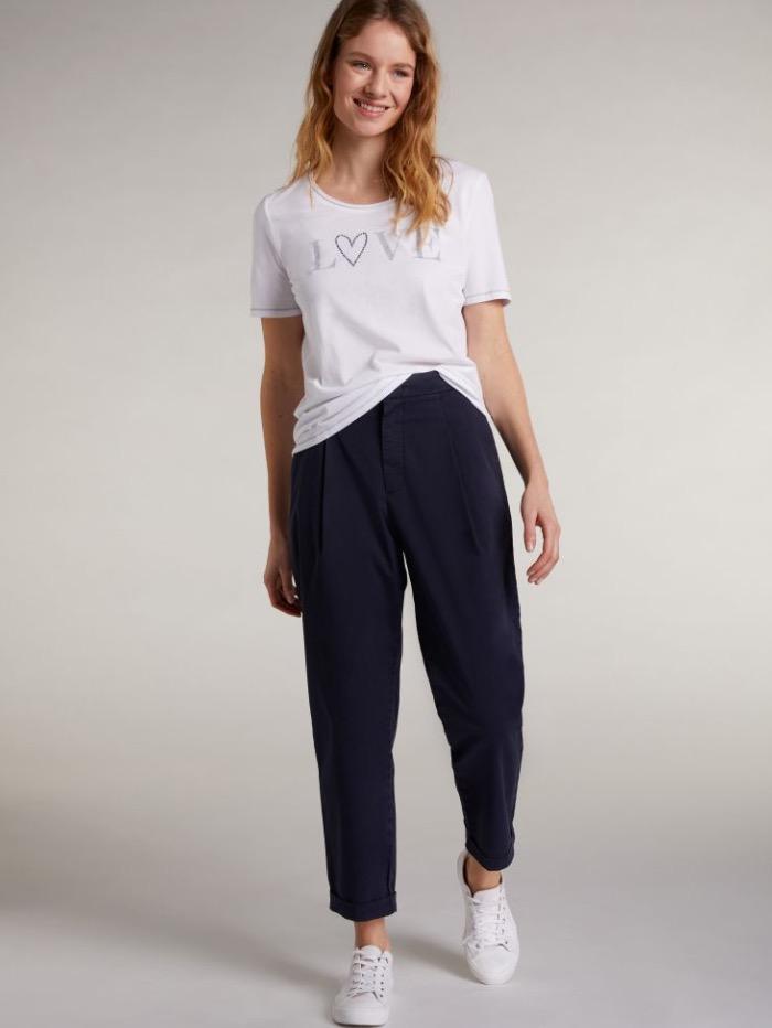 Oui Tops Oui White LOVE T-Shirt 72695 izzi-of-baslow