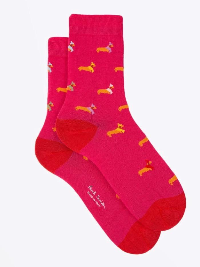 Paul Smith Accessories one / Pink Paul Smith Tara Teckle Pink Dachshund Socks W1A-086D-GF647 20 izzi-of-baslow