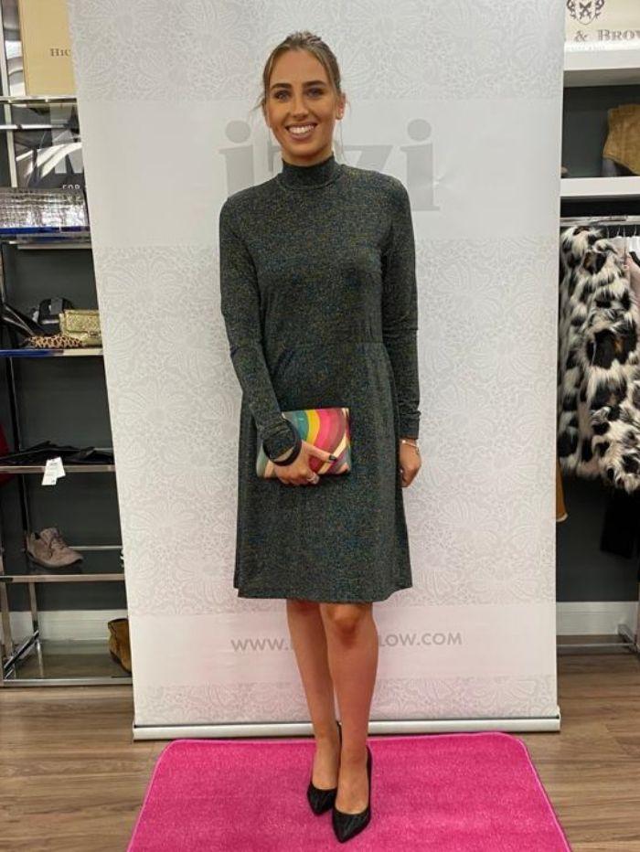 Paul Smith Dresses Paul Smith Glitter Funnel Neck Dress W2R-399D-E30646 izzi-of-baslow