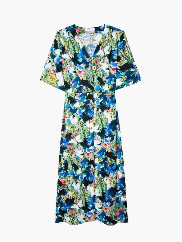 Paul Smith Dresses Paul Smith V Neck Dress Blue Floral W2R-450D-F30751-47 izzi-of-baslow