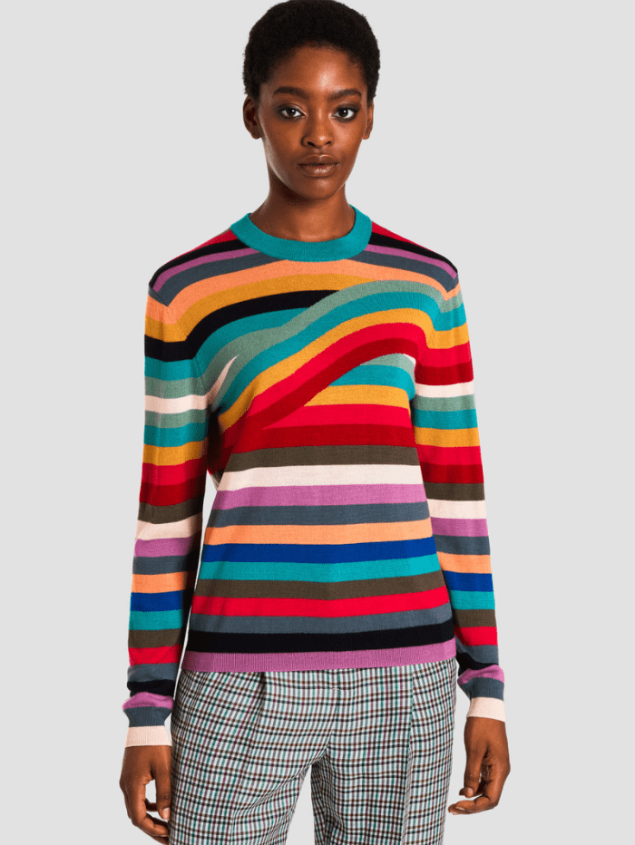Paul Smith Knitwear Paul Smith Multi Swirl Print Sweater W2R-197N-J30930 90 izzi-of-baslow
