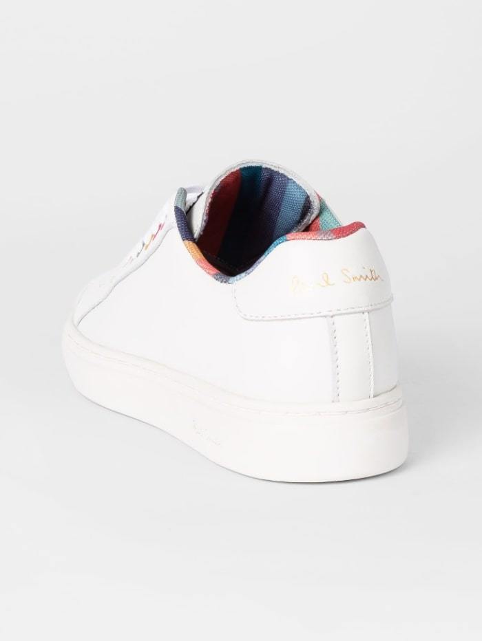 Paul Smith Shoes Paul Smith White Leather Lapin Trainers With Swirl Trims W1S-LAP42-ECAS-01 izzi-of-baslow