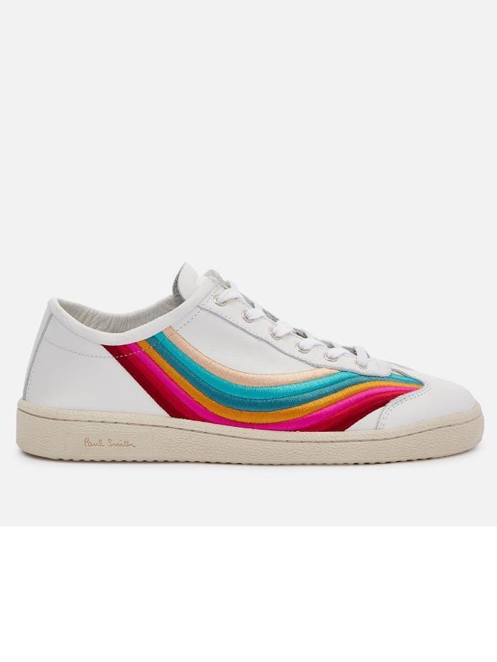 Paul Smith Shoes Paul Smith White Leather Ziggy Trainers With Swirl Trims W1S-ZIG21-FLEA-01 izzi-of-baslow