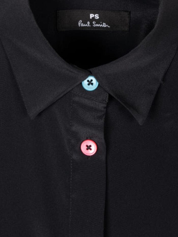 Paul Smith Tops Paul Smith Black Multi Coloured Button Long Sleeved Shirt W2R-019B-J30847 79 izzi-of-baslow