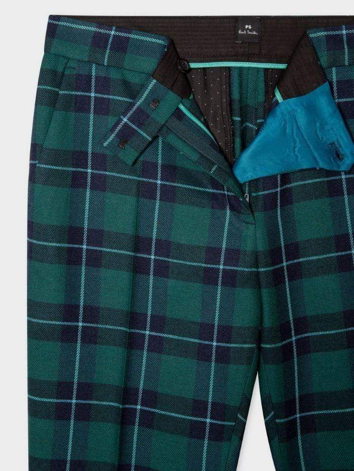 Paul Smith Trousers Paul Smith Green Tartan Wool Trousers W2R-083T-E30641 izzi-of-baslow