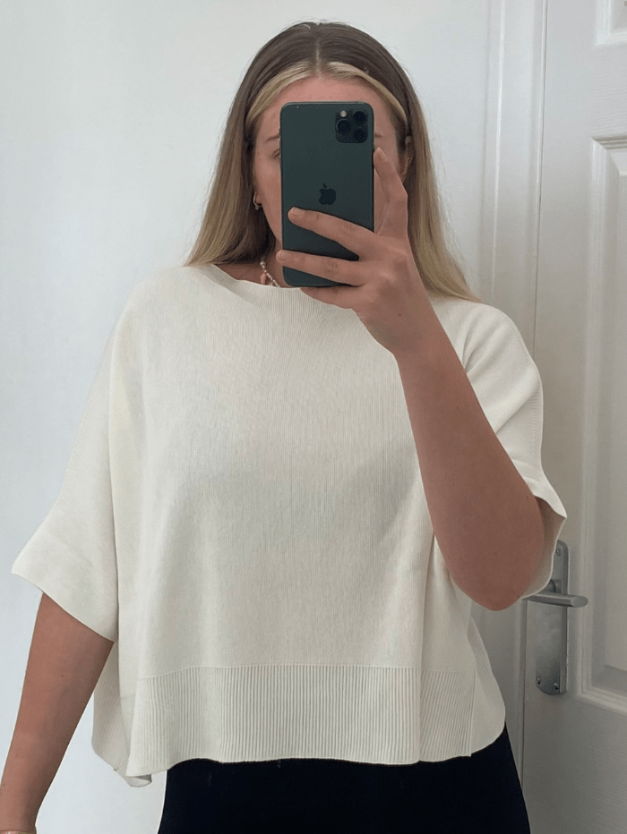PIRO Knitwear PIRO Blouse BIANCO Off White Knitted Jumper B6003 Col 100 izzi-of-baslow