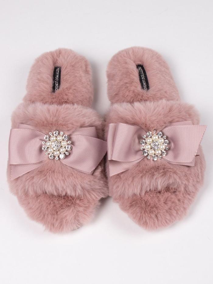 Pretty You London Loungewear Pretty You London Anya Pink Slippers izzi-of-baslow