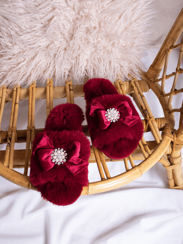 Pretty You London Loungewear Pretty You London Anya Red Slippers izzi-of-baslow