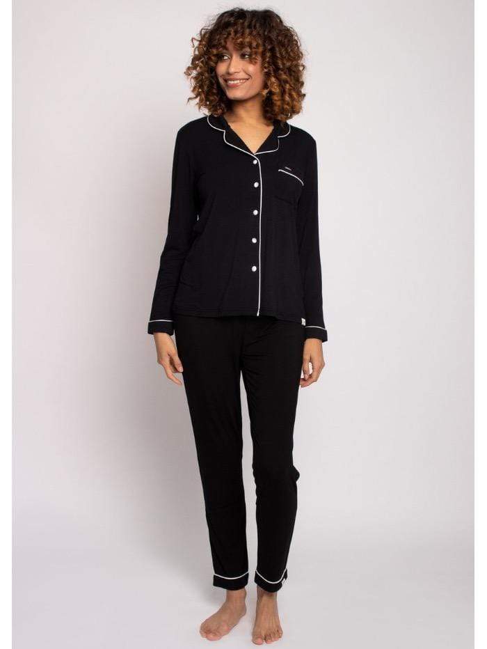 Pretty You London Loungewear Pretty You London Bamboo Collection Black Pyjamas izzi-of-baslow