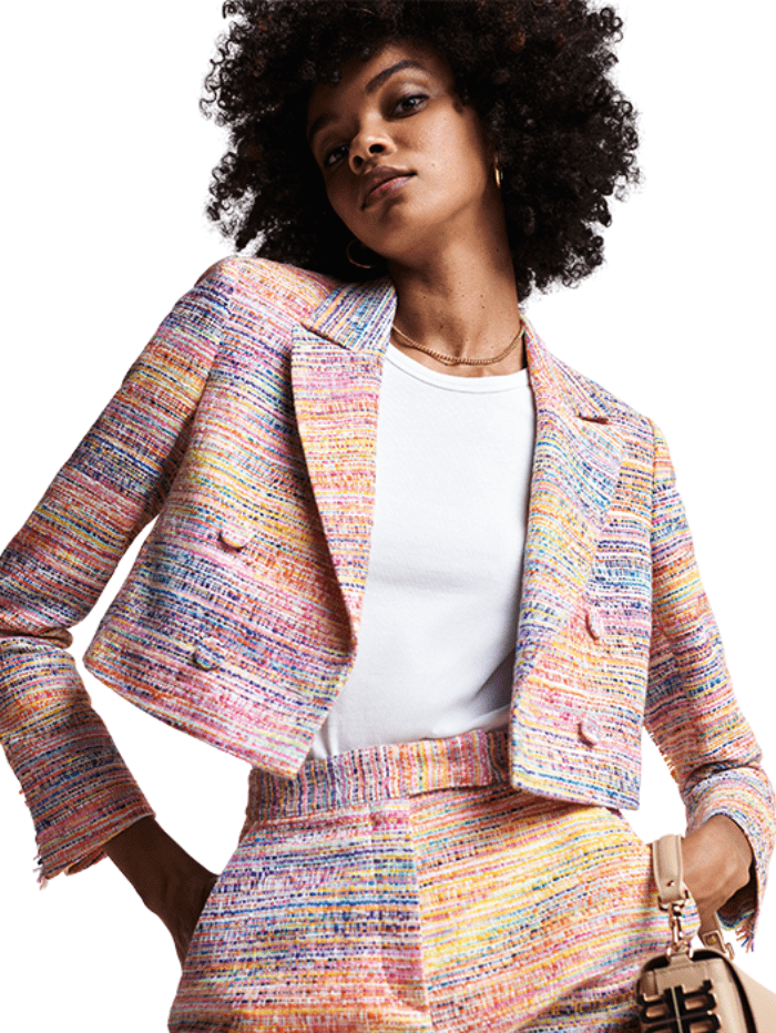 Riani Coats & Jackets Riani Rainbow Tweed Cropped Blazer 341820-4108 184 izzi-of-baslow