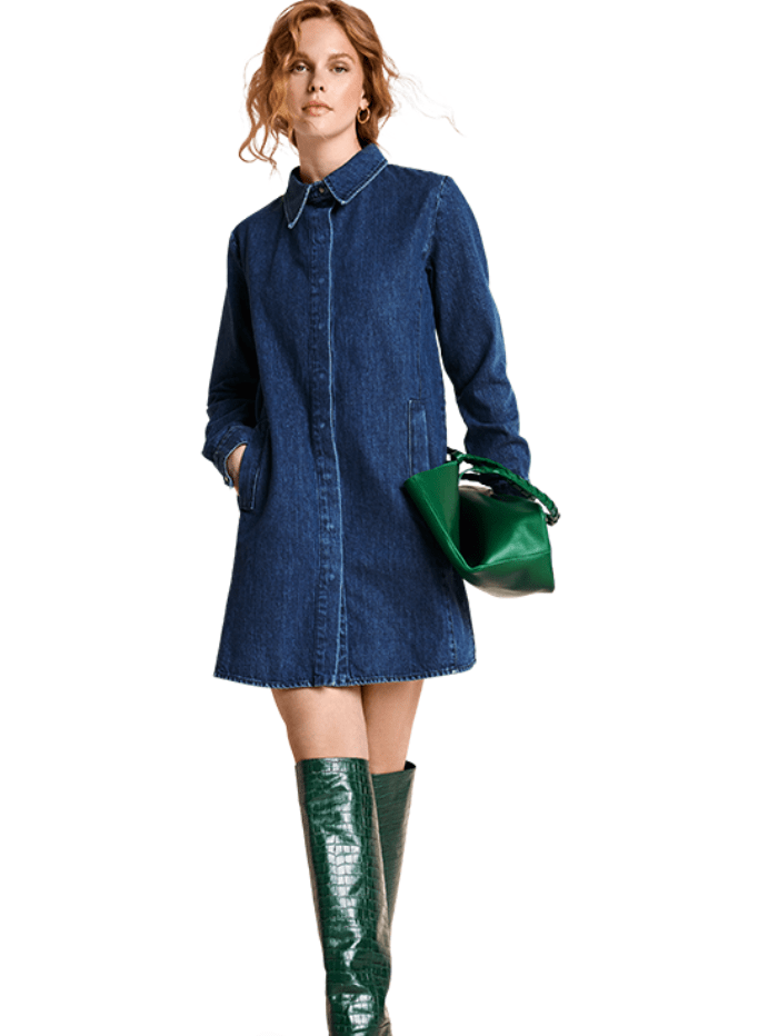 Ganni kress soft clearance denim dress