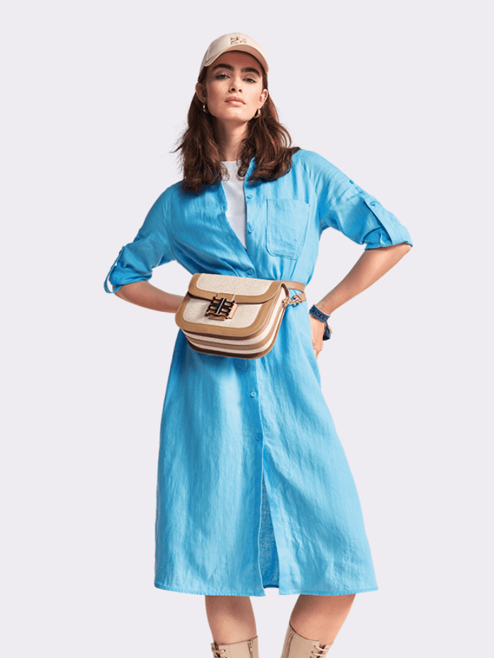 Riani T Blue Midi Linen Dress 246890 2272 411 Izzi of Baslow Riani T Blue Midi Linen Dress 246890 2272 411 Izzi of Baslow