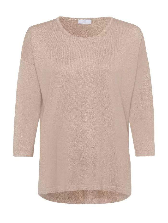 Riani Knitwear Riani Trenchcoat Beige Jumper With Sparkly Lurex 147900 8105 842 izzi-of-baslow