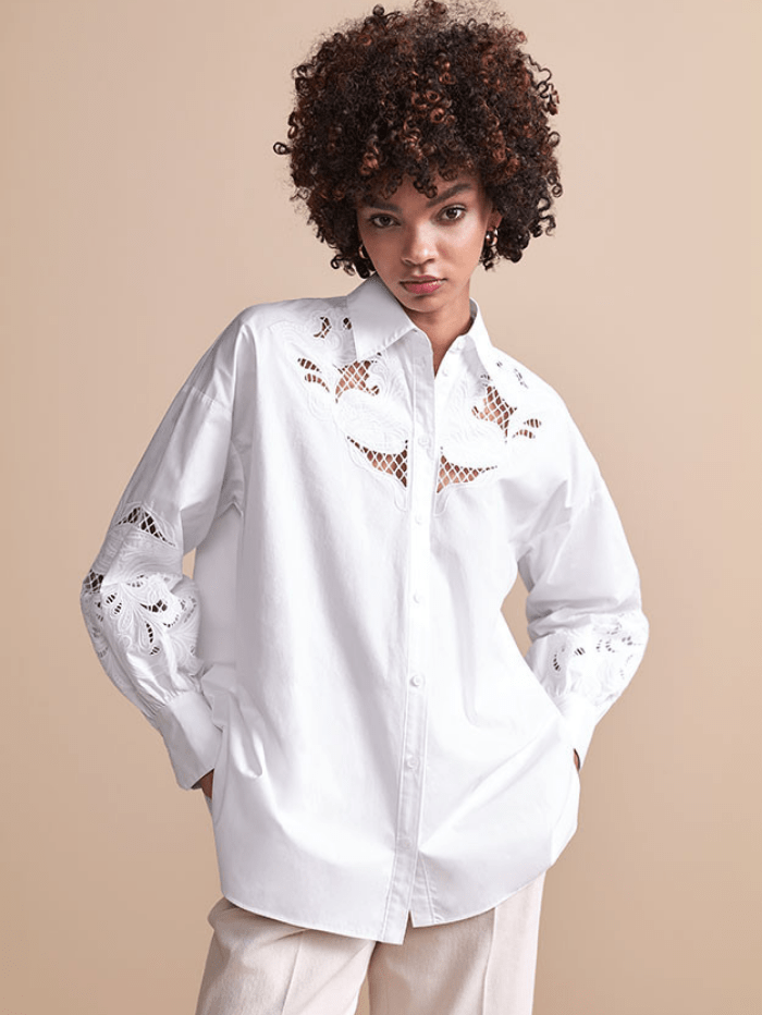 Riani Tops Riani White Embroidered Blouse 245550 3968 100 izzi-of-baslow