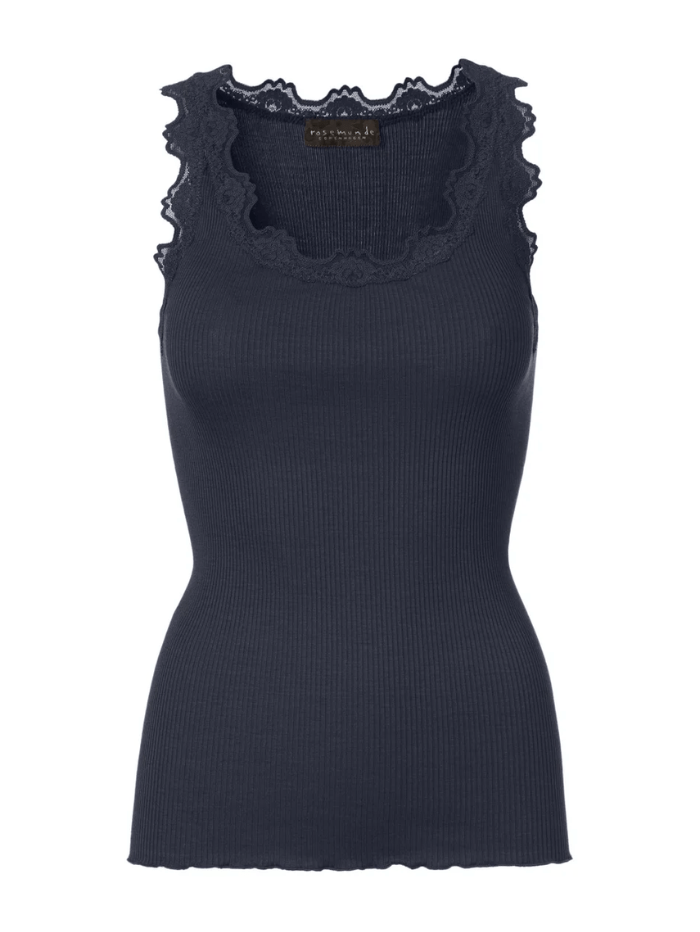 Rosemunde Tops Rosemunde Iconic Silk Long Top Navy 5205 135 izzi-of-baslow